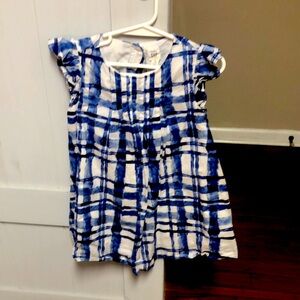 Gap Blue and White Plaid Kids Dress